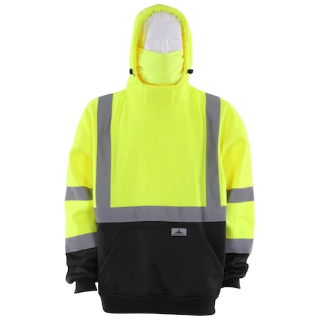 Mcr Safety Sweatshirt, Class III, R- Roadway and Temporary Traffic Control Zones, Polyester, Lime, 5XL SSCL3LPX5